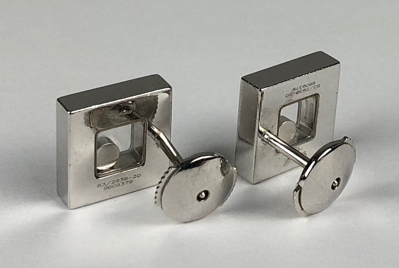 CHOPARD 'HAPPY DIAMONDS' 18ct WHITE GOLD &amp; DIAMOND SET SQUARE FORM STUD EARRINGS
