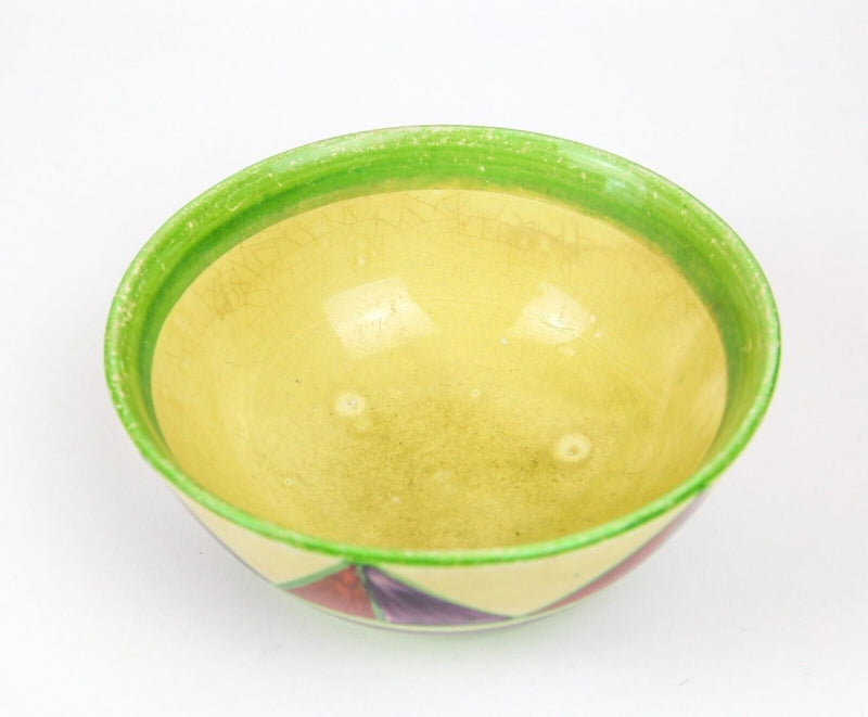 CLARICE CLIFF BIZARRE - ART DECO NEWPORT POTTERY TRIANGULAR GEOMETRIC BOWL