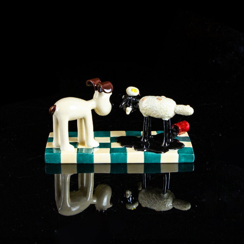 COALPORT CHARACTERS -OH WHAT A MESS!- WALLACE &amp; GROMIT SERIES FIGURE MODEL BOXED