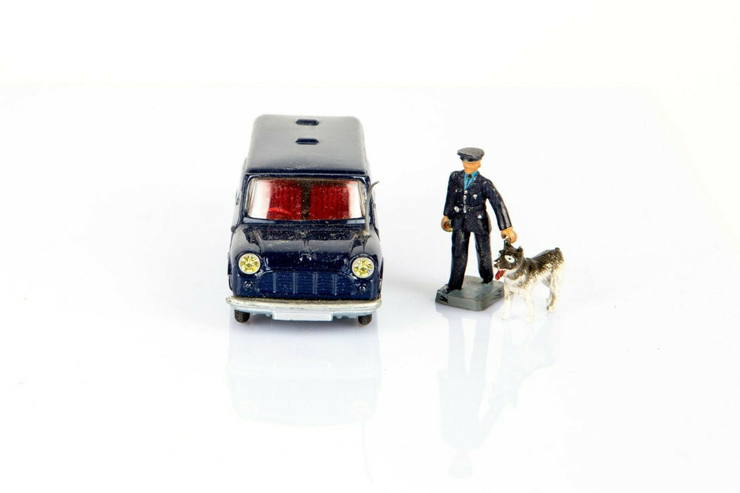 CORGI TOYS -BMC MINI POLICE MAN &amp; TRACKER DOG No. 448- VINTAGE DIECAST MODEL BOX