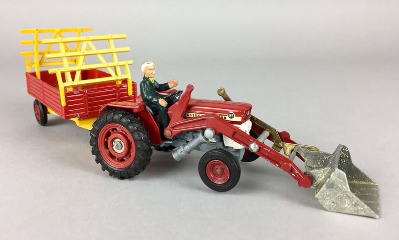 CORGI TOYS - MASSEY-FERGUSON 165 TRACTOR DRIVER TIPPING TRAILER, GIFT SET No.9, BOXED
