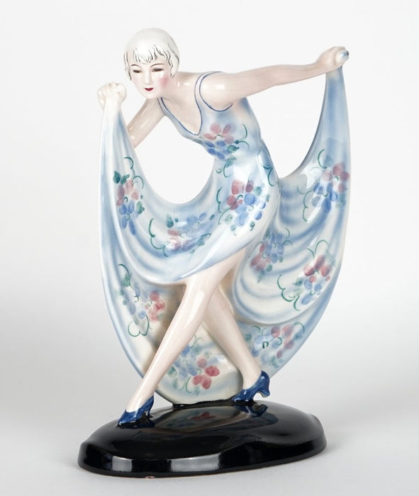 LORENZL for GOLDSCHEIDER, c1930 ART DECO GIRL LADY FEMALE DANCER FIGURE No. 6693