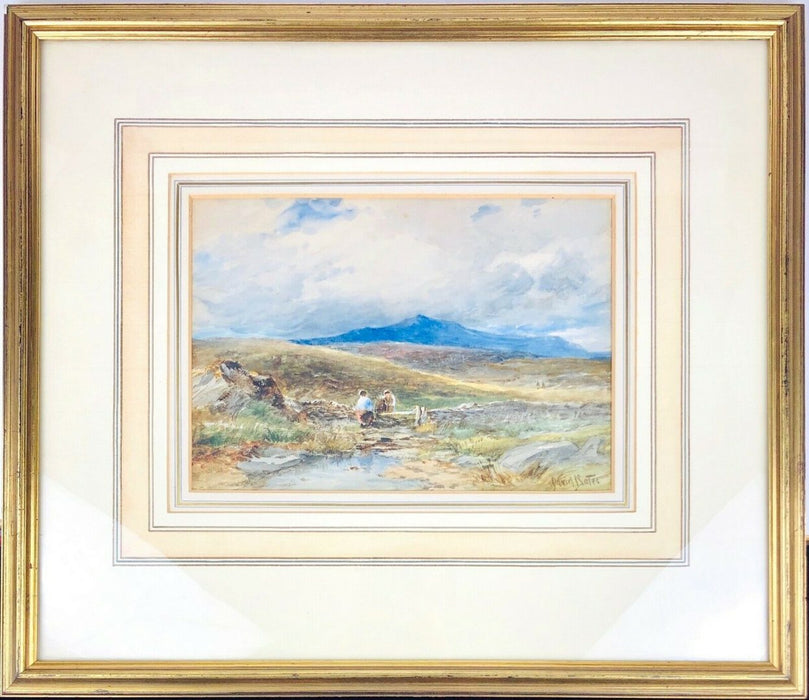 DAVID BATES (BRITISH, 1840-1921) -MOEL SIABOD FROM DOLWYDDELEN- WATERCOLOUR PAINTING, SIGNED