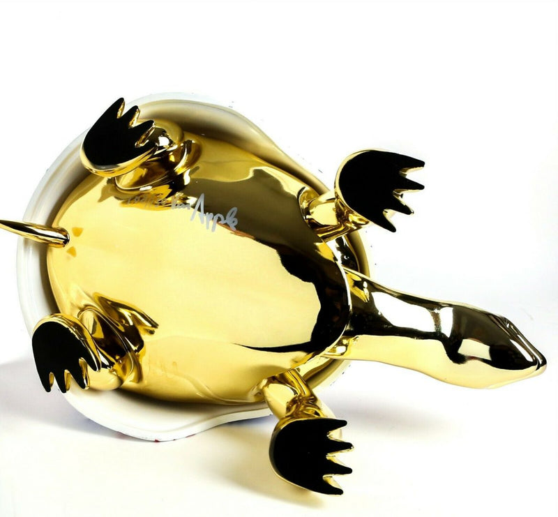 DIEDERIK VAN APPLE -GOLDEN PEACE TURTLE, UNION JACK- LIMITED EDITION SCULPTURE
