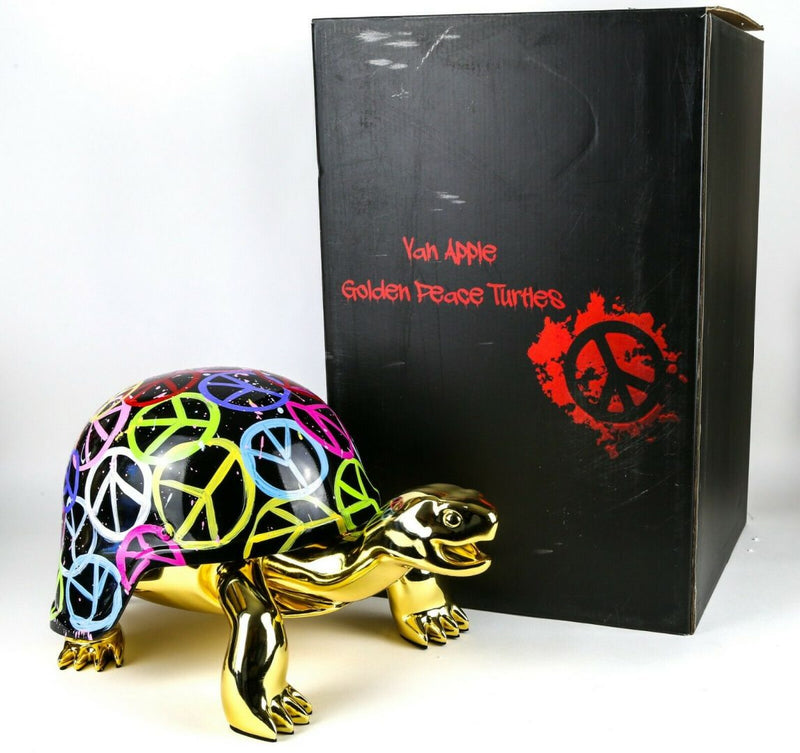 DIEDERIK VAN APPLE -WORLD PEACE GOLDEN PEACE TURTLE- LIMITED EDITION SCULPTURE