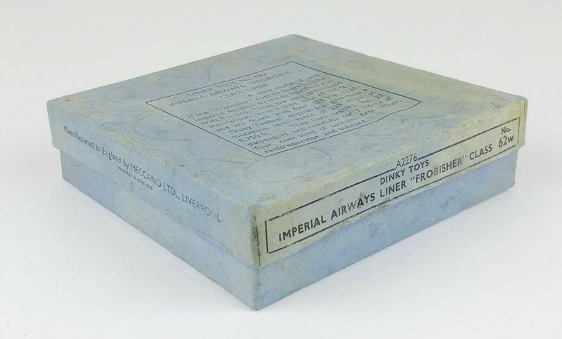 DINKY TOYS - IMPERIAL AIRWAYS LINER 'FROBISHER' No. 62w VINTAGE AIRPLANE, BOXED