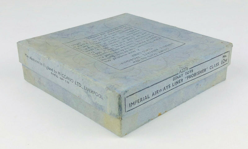 DINKY TOYS - IMPERIAL AIRWAYS LINER 'FROBISHER' No. 62w VINTAGE AIRPLANE, BOXED