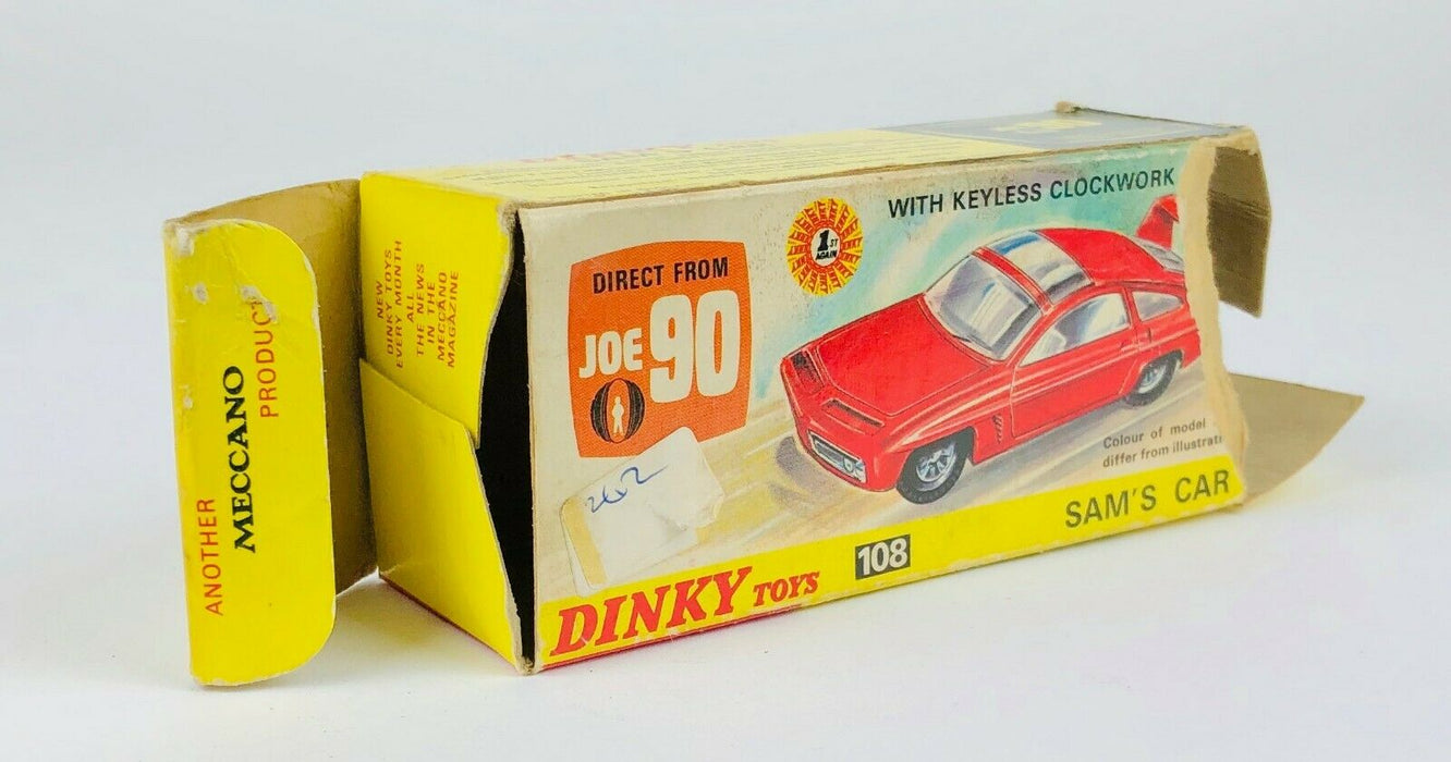 DINKY TOYS -SAM'S CAR No. 108- VINTAGE GERRY ANDERSON JOE 90 MODEL CAR -BOXED-