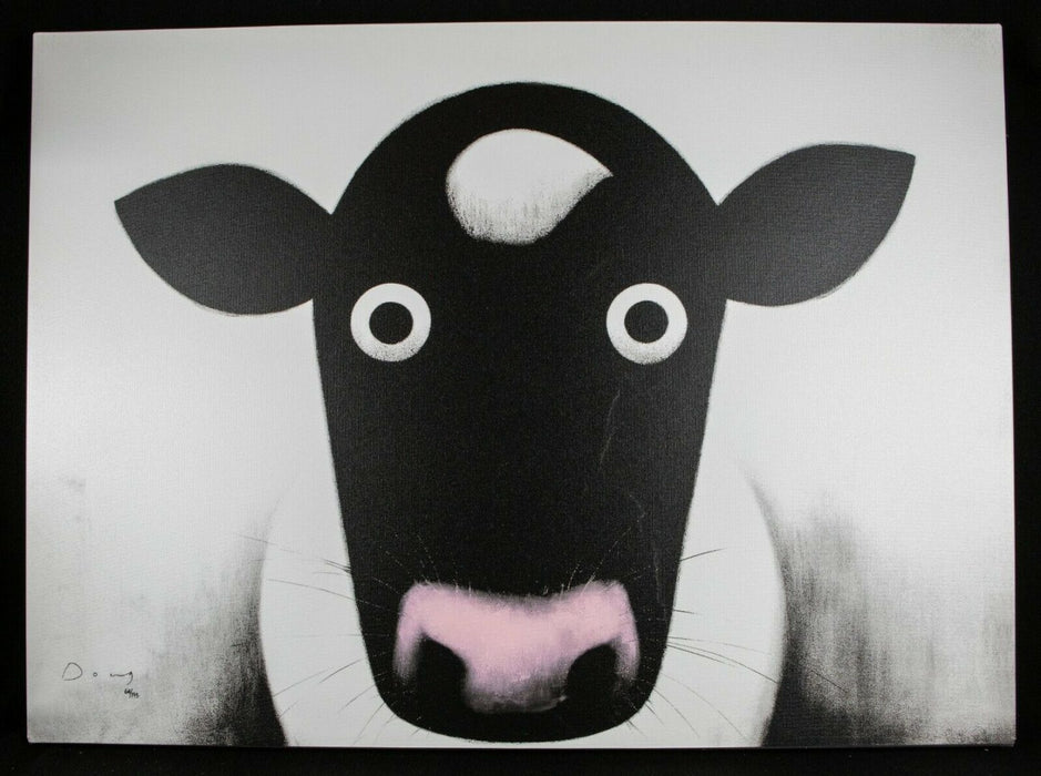 DOUG HYDE (BRITISH, b.1972) -MOO- LIMITED EDITION COW BOX CANVAS PRINT, 64/195