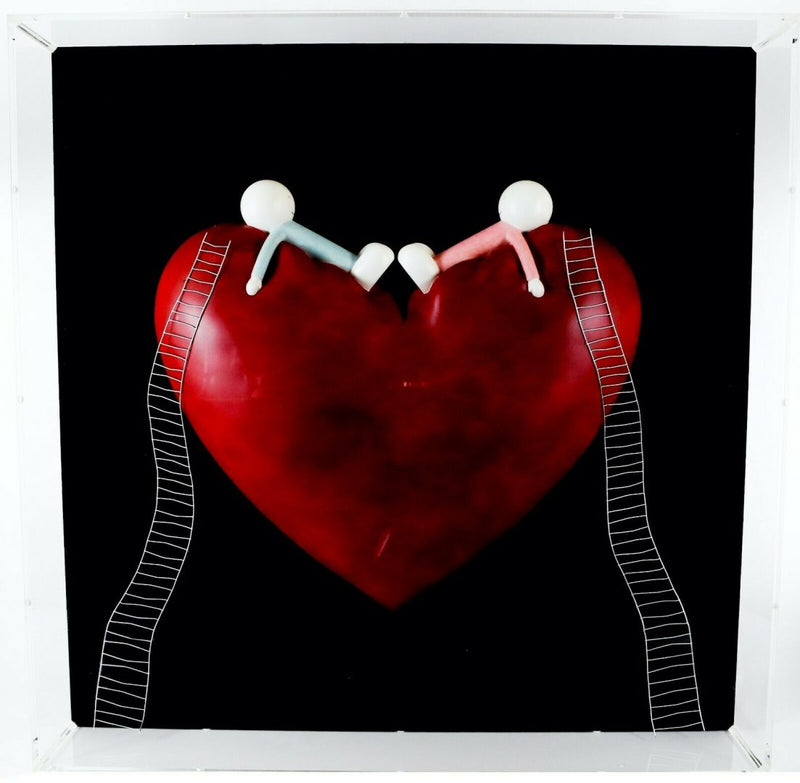 DOUG HYDE (BRITISH, b.1972) -HIGH ON LOVE- LIMITED EDITION HEART OBJET D'ART SCULPTURE