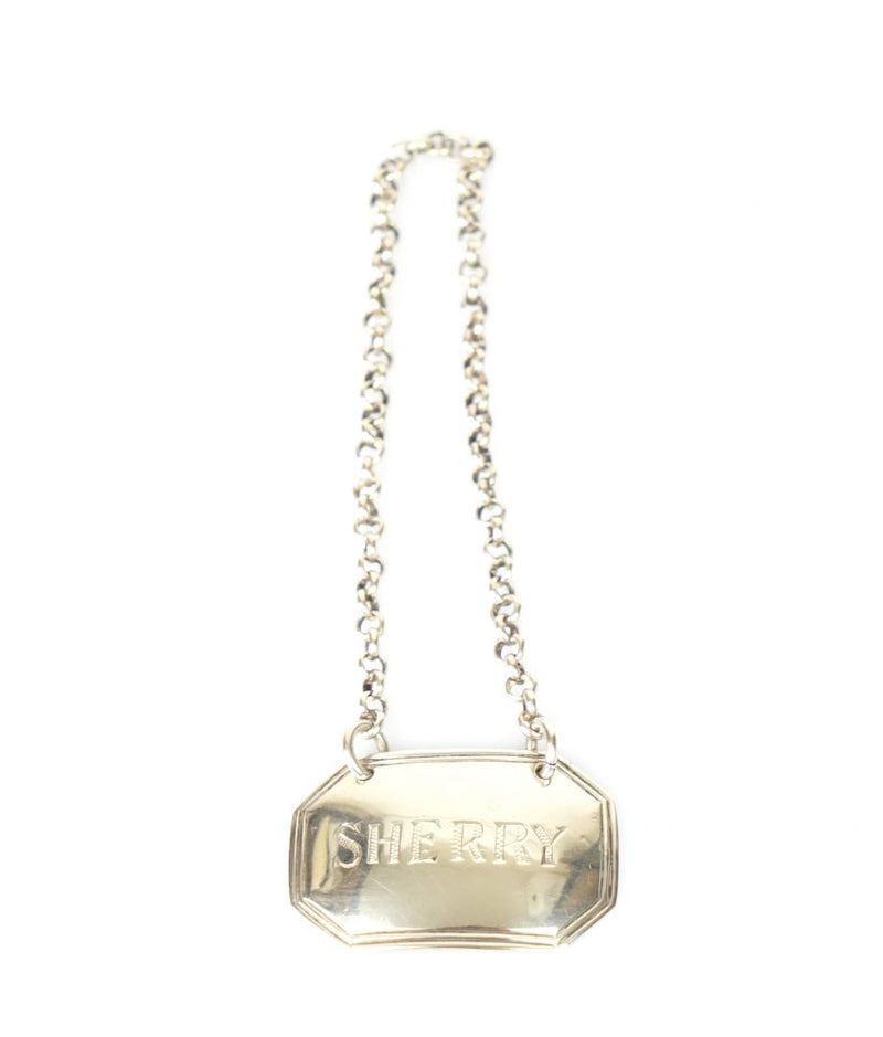PETER, ANNE & WILLIAM BATEMAN 'SHERRY' 925 STERLING SILVER SPIRIT DECANTER LABEL