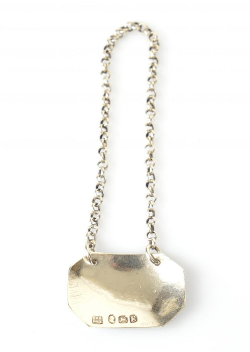 Sherry Sterling Silver Hallmarked Decanter Label (Brandy Shown For