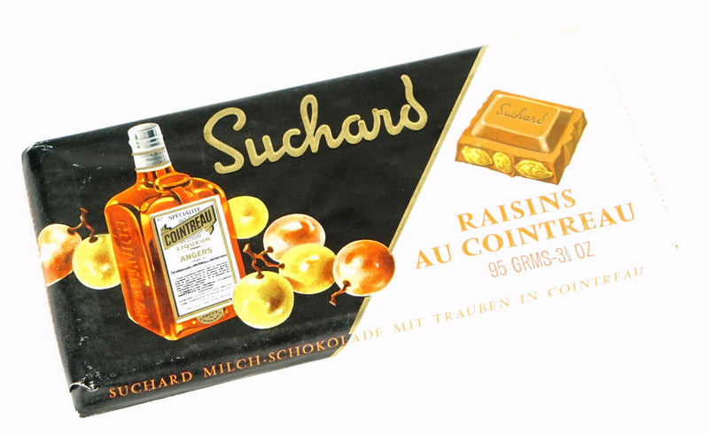 'SUCHARD RAISINS AU COINTREAU' VINTAGE SHOP DUMMY DISPLAY CHOCOLATE BAR/WRAPPER