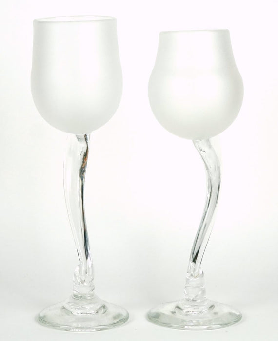 STEVEN NEWELL (b.1948) - C20th DESIGN ART OPAQUE WINE DRINKS GLASSES PAIR