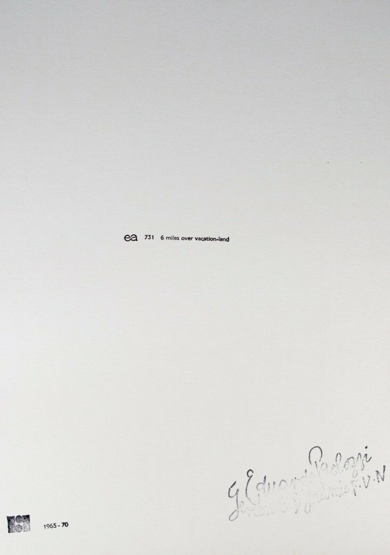 EDUARDO PAOLOZZI -6 MILES OVER VACATION LAND- LIMITED EDITION F.U.N. LITHOGRAPH PRINT 731