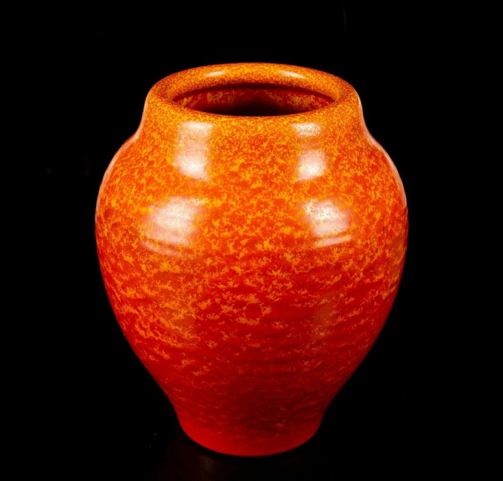 EDWARD THOMAS RADFORD, PILKINGTONS ROYAL LANCASTRIAN ART DECO ORANGE VASE No. 3358