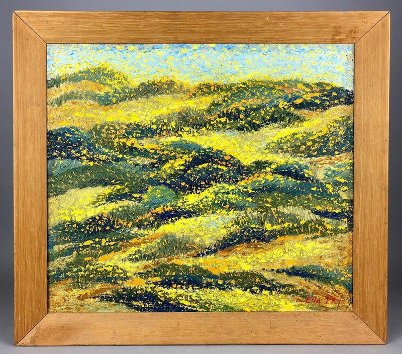ELLA FRY - ABSTRACT LANDSCAPE, OIL ON CANVAS PAINTING, SIGNED
