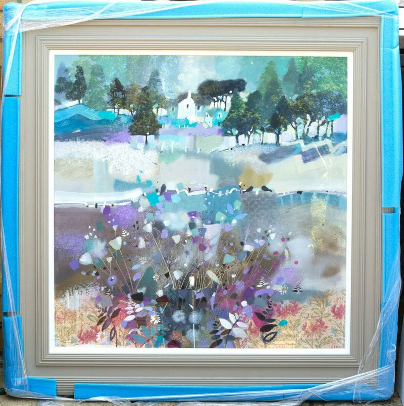 EMMA DAVIS (SCOTTISH, b.1975) -EVERGREENS- LANDSCAPE, ORIGINAL OIL ON BOARD, SIGNED