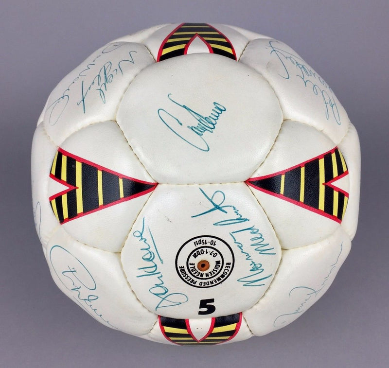 ENGLAND v POLAND, WORLD CUP 1989 - SQUAD TEAM SIGNED FIFA APPROVED MATCH FOOTBALL