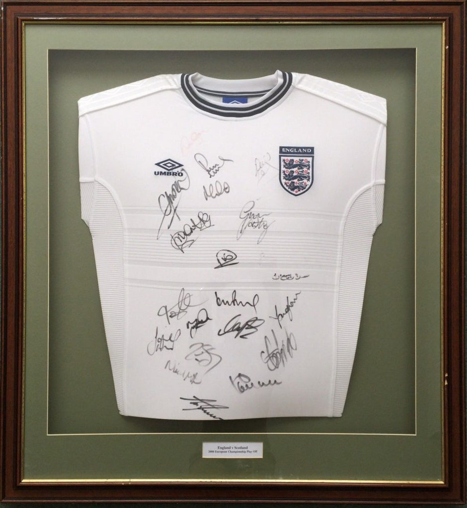 T-shirt Encadré Dédicacé équipe D'Angleterre 1998 – Collection, Football