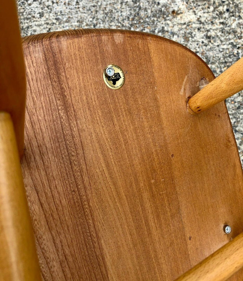 ERCOL - SET OF 6 BEECH/ELM BLONDE WINDSOR HOOP BACK DINING CHAIRS, MODEL 400