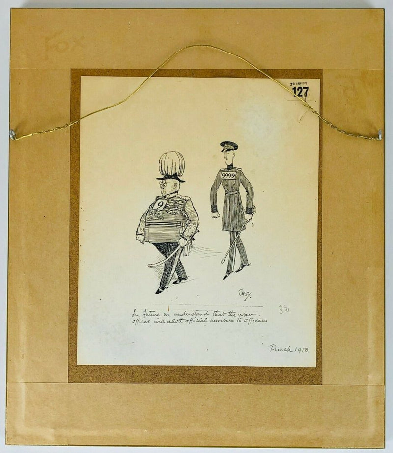 ERNEST HOWARD SHEPARD 'NUMBERS TO OFFICERS' PEN &amp; INK DRAWING SKETCH