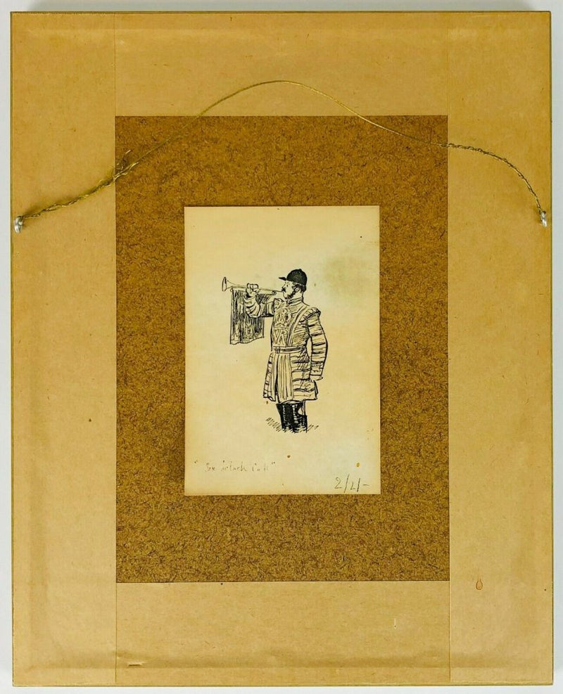 ERNEST HOWARD SHEPARD 'SIX O'CLOCK CALL, BEEFEATER' PEN/INK DRAWING