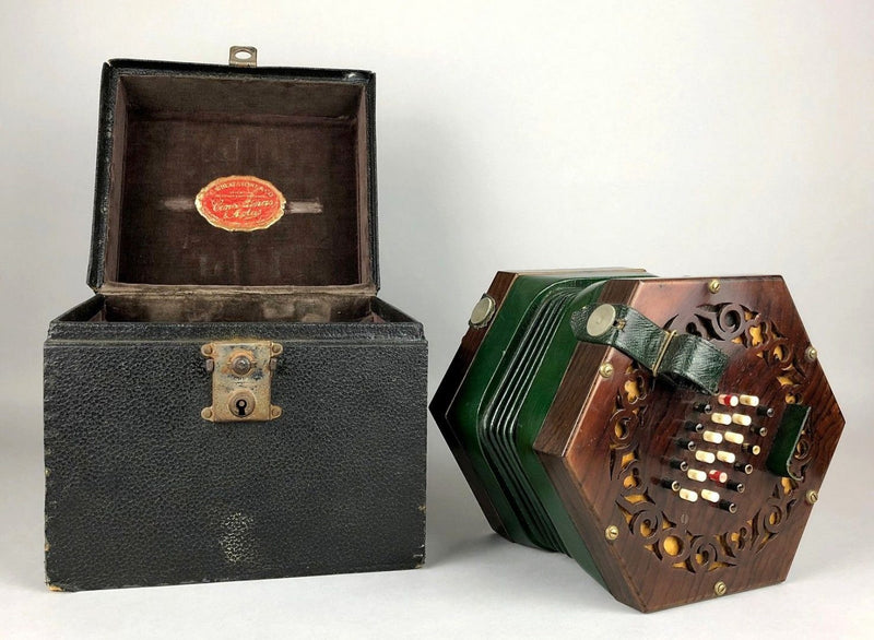 F C NICKOLDS - ENGLISH 48-KEY SYSTEM CONCERTINA HAND ACCORDION in C WHEATSTONE CASE