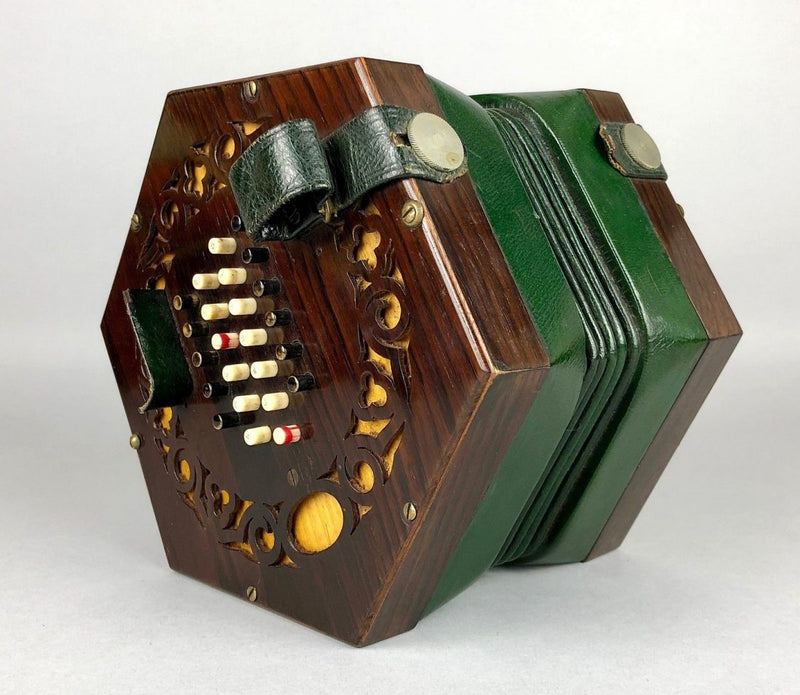 F C NICKOLDS - ENGLISH 48-KEY SYSTEM CONCERTINA HAND ACCORDION in C WHEATSTONE CASE