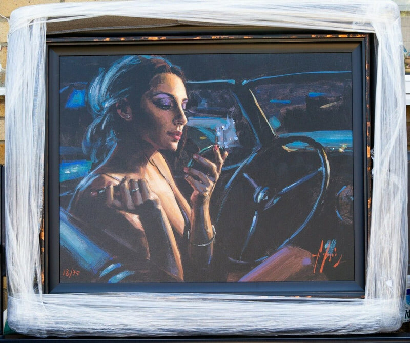 FABIAN PEREZ (b.1967) -DARYA IN CAR WITH LIPSTICK- US LIMITED EDITION PRINT