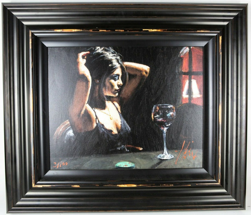 FABIAN PEREZ (ARGENTINIAN, b.1967) -THE DARK ROOM- LIMITED EDITION FEMALE CANVAS PRINT