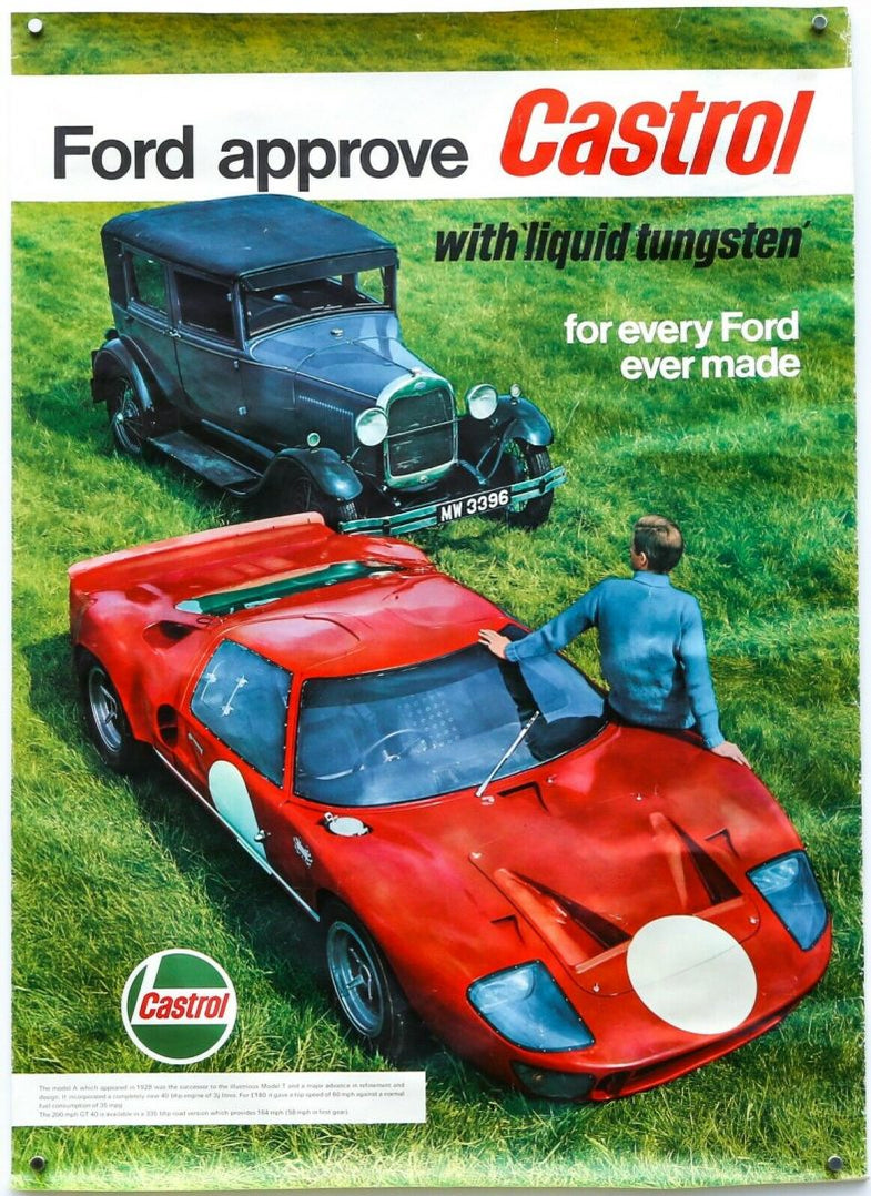 FORD APPROVE CASTROL ORIGINAL DEALER SHOWROOM CAR ADVERTISING POSTER