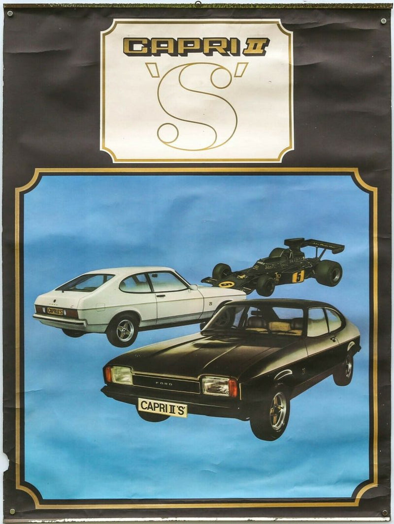 FORD CAPRI II S - ORIGINAL Mk2 JPS DEALER SHOWROOM SALES ADVERTISING POSTER 4