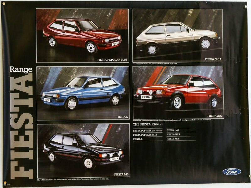 FORD FIESTA RANGE - ORIGINAL DEALER SHOWROOM SALES ADVERTISING POSTER SP1585 150