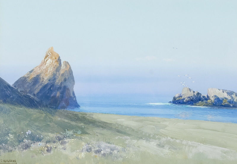 FREDERICK JOHN WIDGERY 'ON THE COAST' CORNWALL HOLYWELL BAY, GOUACHE
