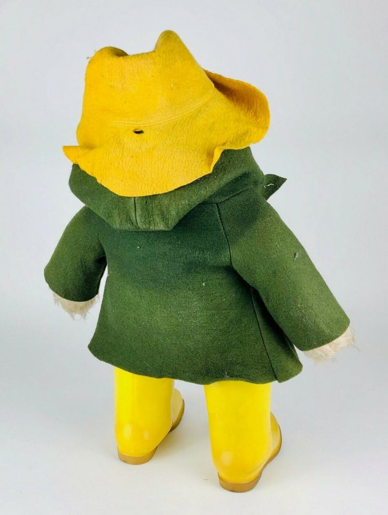 GABRIELLE DESIGNS -PADDINGTON BEAR- c1972 TEDDY BEAR & YELLOW HAT DUNLOP BOOTS COAT