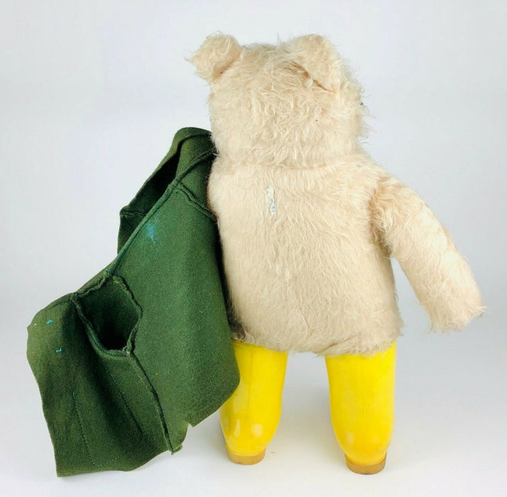 GABRIELLE DESIGNS -PADDINGTON BEAR- c1972 TEDDY BEAR & YELLOW HAT DUNLOP BOOTS COAT