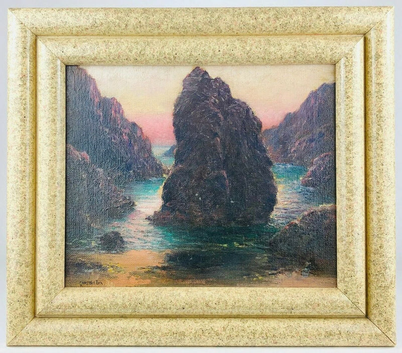 GARSTIN COX 'LION ROCK KYNANCE COVE' CORNISH OIL ON CANVAS, SIGNED