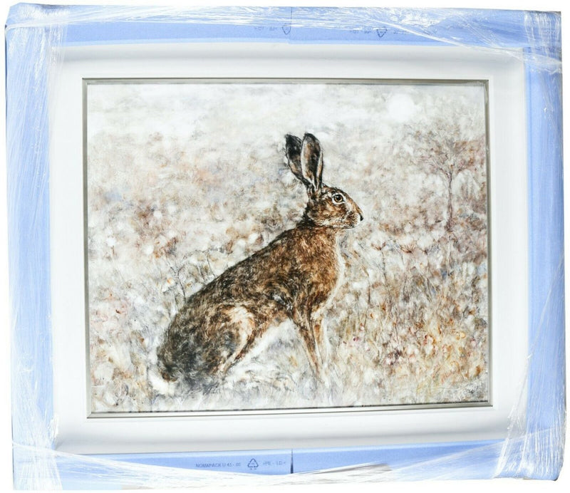GARY BENFIELD (BRITISH, b.1965) -LIGHT OF THE SILVER MOON- LARGE HARE STUDY, OIL ON BOARD