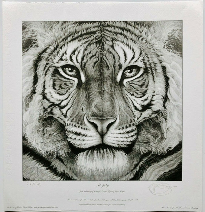 GARY HODGES (BRITISH, b.1954) -MAJESTY- LIMITED EDITION TIGER PRINT, SIGNED
