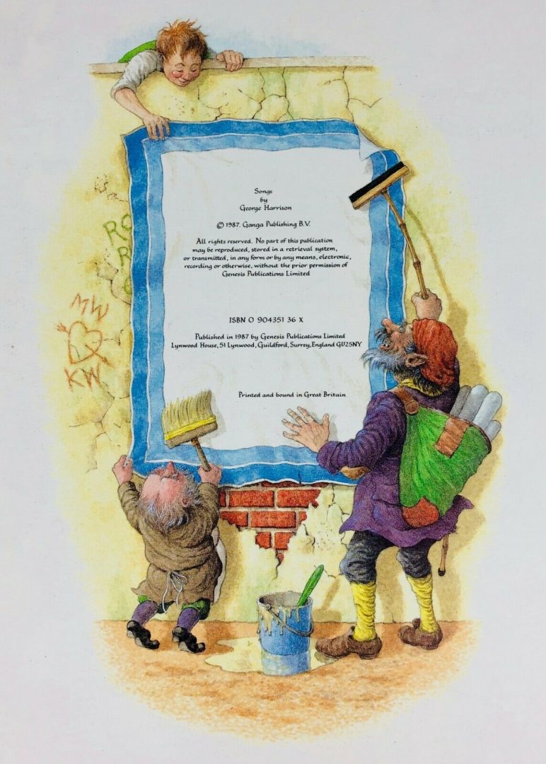 GENESIS PUBLICATIONS 'SONGS BY GEORGE HARRISON' ORIGINAL 1987 TEST PRINT BOOK