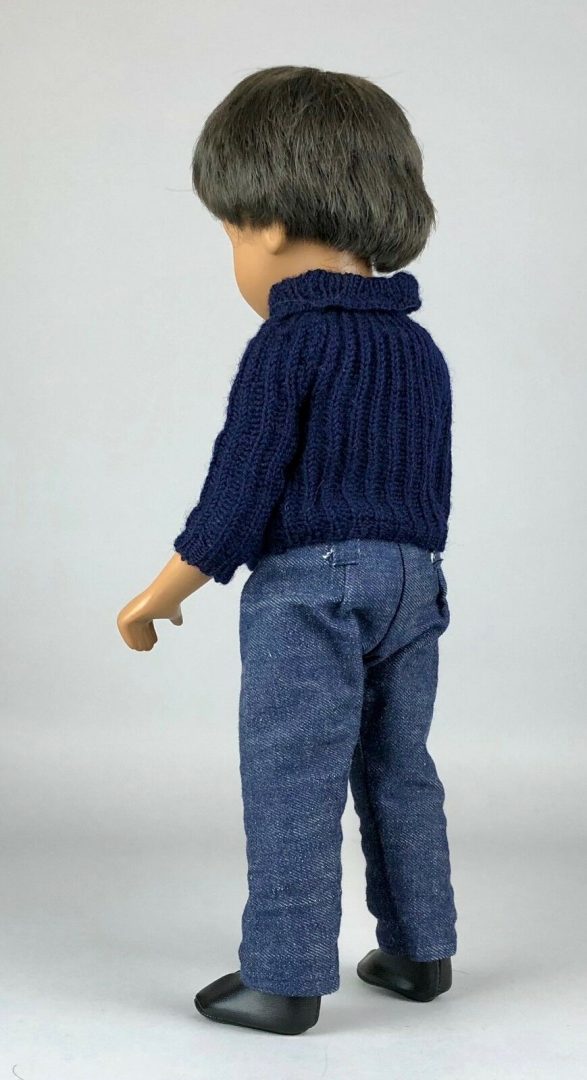 GOTZ SASHA DOLL 'GREGOR DARK DENIMS' BOY BLUE JUMPER JEANS SANDALS
