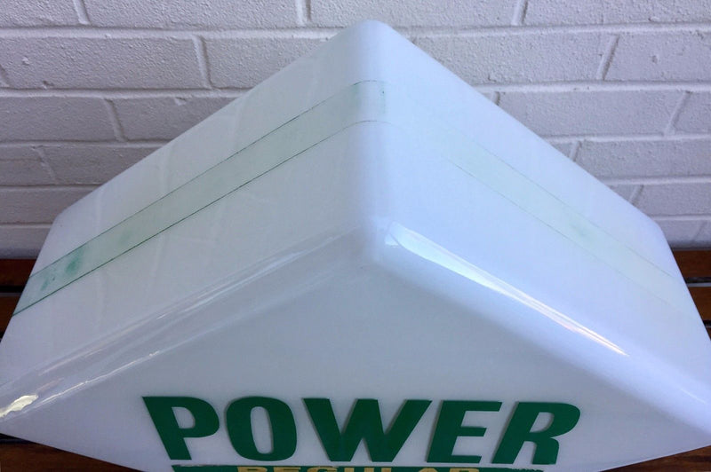 HAILWARE 'POWER REGULAR' VINTAGE NATIONAL BENZOLE GLASS PETROL PUMP GLOBE