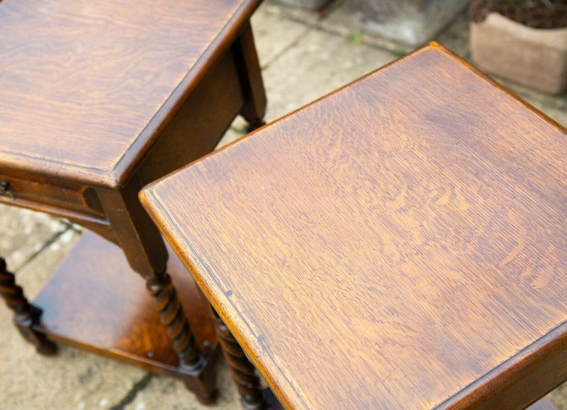 HARRODS, ROYAL OAK - PAIR OF OAK BEDSIDE TABLES