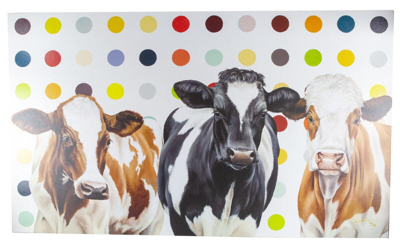 HAYLEY GOODHEAD (BRITISH, C20th) -DAMIENS HERD- LIMITED EDITION COW PRINT 86/195