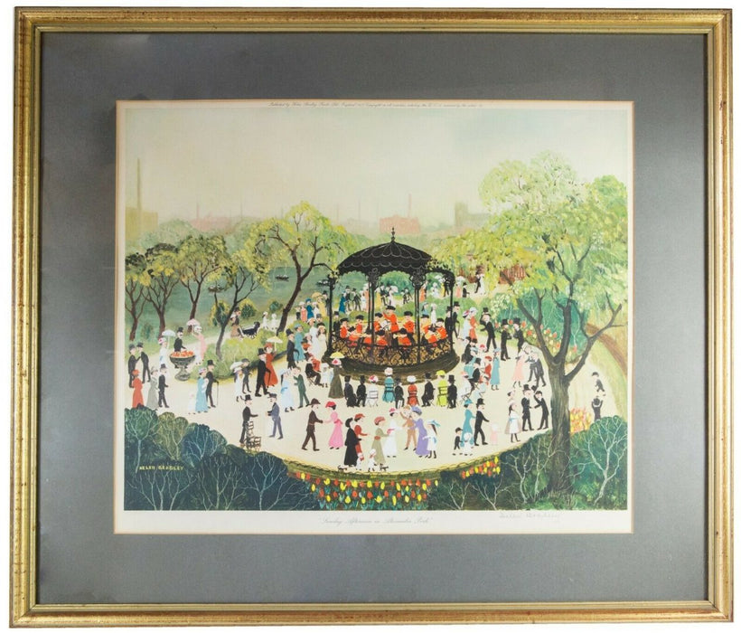 HELEN BRADLEY (1900-1979) -SUNNY AFTERNOON IN ALEXANDRA PARK- LIMITED EDITION PRINT, SIGNED