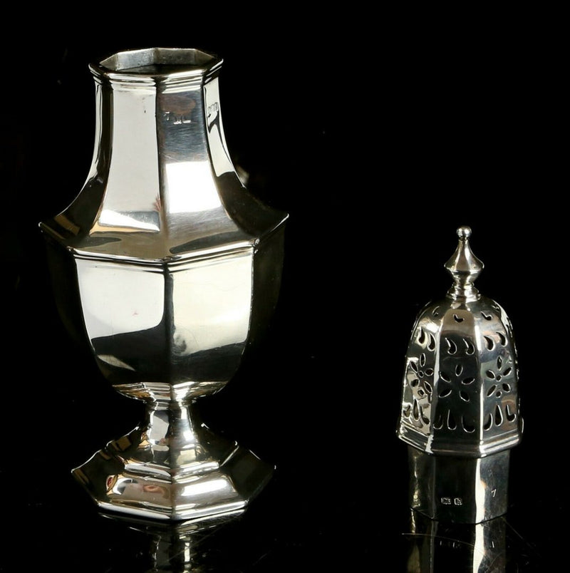 HENRY MATTHEWS - 925 STERLING SILVER SUGAR CASTER, BIRMINGHAM 1907, 162g