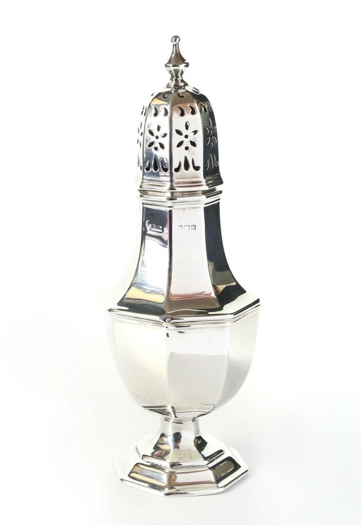 HENRY MATTHEWS - 925 STERLING SILVER SUGAR CASTER, BIRMINGHAM 1907, 162g