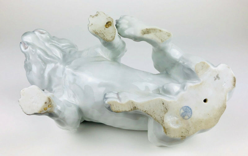 HEUBACH GEBRUDER 'BULLDOG' LARGE GERMAN PORCELAIN FIGURE MODEL SEATED DOG HOUND