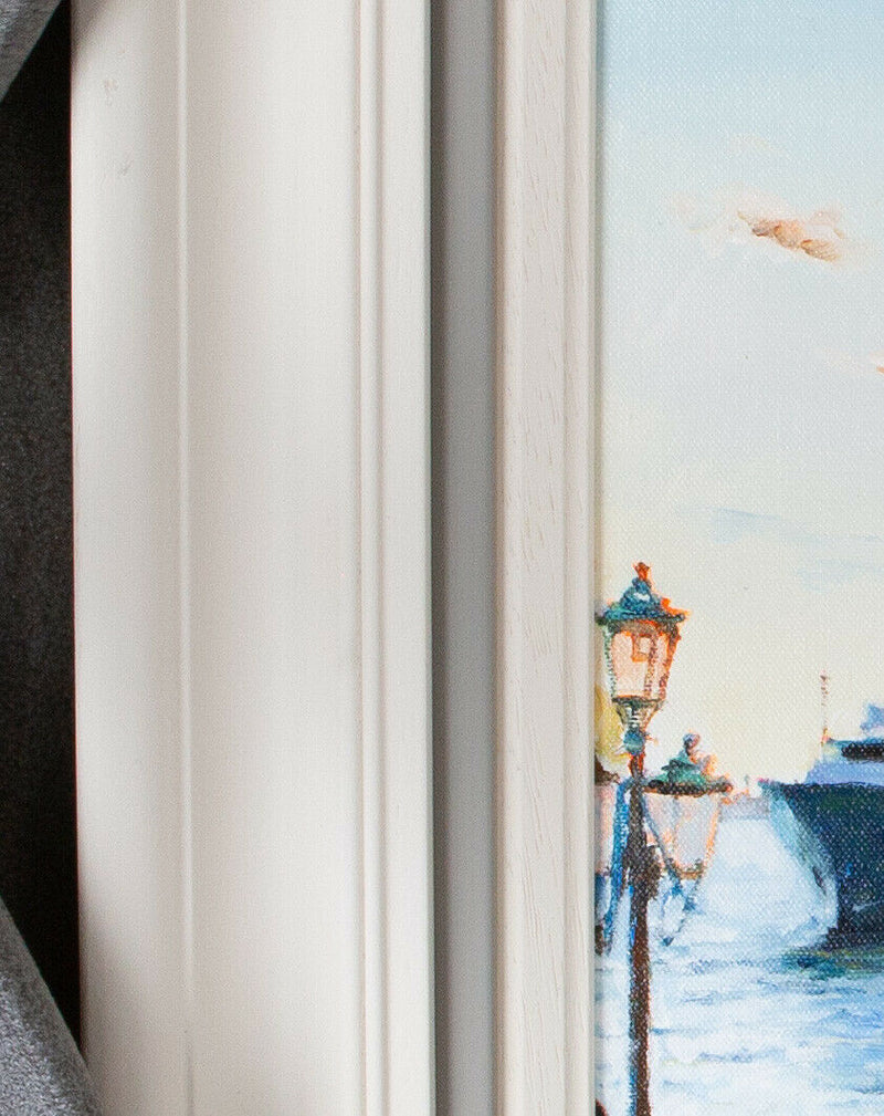 HILARY BURNETT COOPER (BRITISH, C20th) -VENICE DOCK- ITALIAN CANAL, OIL ON BOARD, SIGNED
